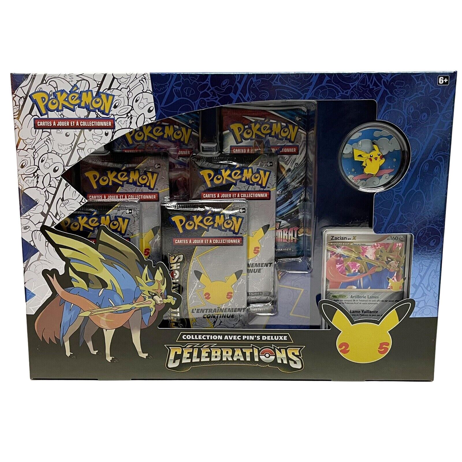 Coffret Pokémon Célébrations Zacian Niv.X en francés